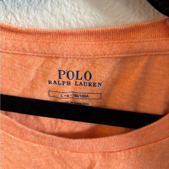 Polo by Ralph Lauren Men's Bright Orange Tee - Picture 3 of 3